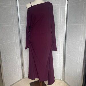 NWT Mango Wine Asymmetrical Midi Dress sz XL (sz 10)